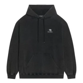 Sudadera con capucha Sporty B, corte mediano «Negro» 600583TLVA11070