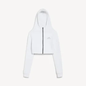 Sudadera con capucha «Techwear Cocoon» para mujer en blanco