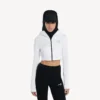 Sudadera con capucha «Techwear Cocoon» para mujer en blanco Sudadera con capucha «Techwear Cocoon» para mujer en blanco