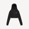Sudadera con capucha Techwear Cocoon para mujer en negro Sudadera con capucha Techwear Cocoon para mujer en negro