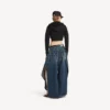 Sudadera con capucha Techwear Cocoon para mujer en negro Sudadera con capucha Techwear Cocoon para mujer en negro