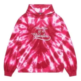 Sudadera con capucha Tie-Dye para el Día de San Valentín, corte ancho «Rojo» 675003TLVI86802