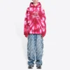 Sudadera con capucha Tie-Dye para el Día de San Valentín, corte ancho «Rojo» 675003TLVI86802