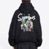 Sudadera con capucha tipo bomber acolchada de Balenciaga x Los Simpson «Negro» 657115TLVG71000