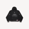 Sudadera con capucha tipo polo de fútbol 3b para hombre en negro/antracita Sudadera con capucha tipo polo de fútbol 3b para hombre en negro/antracita