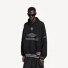 Sudadera con capucha tipo polo de fútbol 3b para hombre en negro/antracita Sudadera con capucha tipo polo de fútbol 3b para hombre en negro/antracita