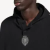 Sudadera con capucha tipo polo de fútbol 3b para hombre en negro/antracita Sudadera con capucha tipo polo de fútbol 3b para hombre en negro/antracita