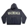 Sudadera con capucha y bolsillos rasgados Tape Type, oversize «Azul marino» 744441TOVB14140