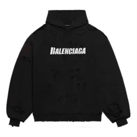 Sudadera con capucha y bordes deshilachados «Black White» 659403TKVB61093 Sudadera con capucha y bordes deshilachados «Black White» 659403TKVB61093