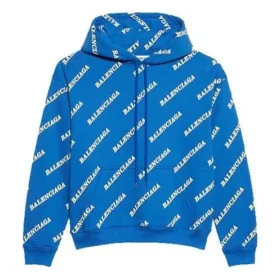 Sudadera con capucha y cordón, estampado completo del logotipo alfabético, azul 612959TIV715011 Sudadera con capucha y cordón, estampado completo del logotipo alfabético, azul 612959TIV715011