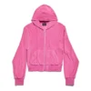 Sudadera con capucha y cremallera ajustada BB Motel «Rosa oscuro» 791755TQVU85803