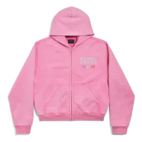 Sudadera con capucha y cremallera completa Paris Strass, corte ajustado «Faded Pink» 811611TRVL49568 Sudadera con capucha y cremallera completa Paris Strass, corte ajustado «Faded Pink» 811611TRVL49568
