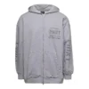 Sudadera con capucha y cremallera con estampado, corte ajustado «Gris» 744454TOVN41167