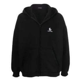 Sudadera con capucha y cremallera con logotipo bordado «Negro» 674719TLVH81070 Sudadera con capucha y cremallera con logotipo bordado «Negro» 674719TLVH81070