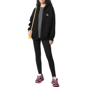 Sudadera con capucha y cremallera con logotipo bordado «Negro» 674719TLVH81070 Sudadera con capucha y cremallera con logotipo bordado «Negro» 674719TLVH81070
