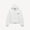 Sudadera con capucha y cremallera de corte regular para mujer de Salon de Couture en blanco Sudadera con capucha y cremallera de corte regular para mujer de Salon de Couture en blanco