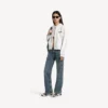 Sudadera con capucha y cremallera de corte regular para mujer de Salon de Couture en blanco Sudadera con capucha y cremallera de corte regular para mujer de Salon de Couture en blanco