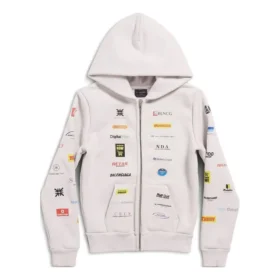 Sudadera con capucha y cremallera de estilo empresarial «Off White» 788243TQVH69016