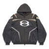 Sudadera con capucha y cremallera de estilo motero Unity Sports Icon, oversize «Negro Blanco» 790359TQVM21070