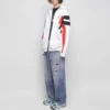 Sudadera con capucha y cremallera deportiva B «Blanco, Negro, Rojo» 675330TLVA39028