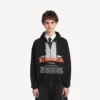 Sudadera con capucha y cremallera oversize para hombre «The Door» en negro Sudadera con capucha y cremallera oversize para hombre «The Door» en negro