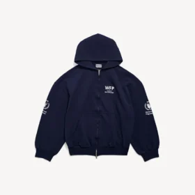 Sudadera con capucha y cremallera para hombre WFP de corte regular en azul marino Sudadera con capucha y cremallera para hombre WFP de corte regular en azul marino