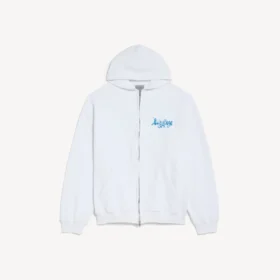 Sudadera con capucha y cremallera para mujer en blanco Sudadera con capucha y cremallera para mujer en blanco