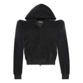 Sudadera con capucha y cremallera redonda en el hombro «Black» 767880TNV611000