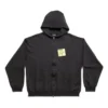 Sudadera con capucha y cremallera Sticky Note, corte mediano «Negro descolorido» 744457TOVD31055