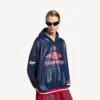 Sudadera con capucha y cuello de polo de fútbol 3B para hombre en azul marino oscuro Sudadera con capucha y cuello de polo de fútbol 3B para hombre en azul marino oscuro