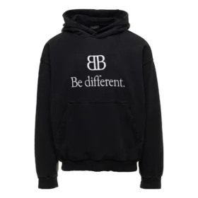 Sudadera con capucha y cuello redondo BB Be Different «Negro Blanco» 720426TNVV11070