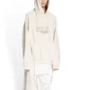 Sudadera con capucha y cuello redondo oversize «Ecru» 720406TNVD99784
