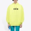 Sudadera con capucha y estampado Crew, color amarillo 578135TIV757072