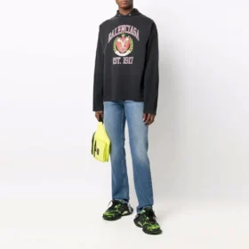 Sudadera con capucha y estampado del logotipo universitario «Black» 674685TLV891076