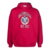 Sudadera con capucha y estampado del logotipo universitario, corte amplio, «Rojo», 675003TLV906163