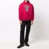 Sudadera con capucha y estampado del logotipo universitario, corte amplio, «Rojo», 675003TLV906163