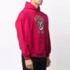 Sudadera con capucha y estampado del logotipo universitario, corte amplio, «Rojo», 675003TLV906163