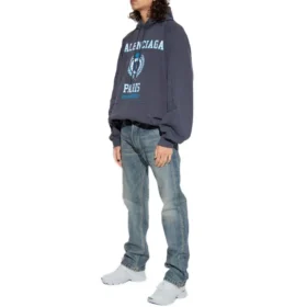 Sudadera con capucha y estampado del logotipo universitario «Navy» 697879TMV964140
