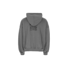 Sudadera con capucha y etiqueta de cuidado, corte medio «Gris Negro» 725565TNVL61219