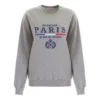 Sudadera con capucha y logo alfabético de color sólido de Crown, gris 578132TGV681300