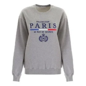 Sudadera con capucha y logo alfabético de color sólido de Crown, gris 578132TGV681300 Sudadera con capucha y logo alfabético de color sólido de Crown, gris 578132TGV681300