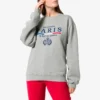 Sudadera con capucha y logo alfabético de color sólido de Crown, gris 578132TGV681300