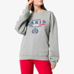 Sudadera con capucha y logo alfabético de color sólido de Crown, gris 578132TGV681300 Sudadera con capucha y logo alfabético de color sólido de Crown, gris 578132TGV681300