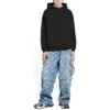 Sudadera con capucha y logotipo, corte mediano «Negro lavado» 600583TLVB81146