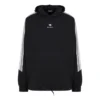 Sudadera con capucha y mangas a rayas de estilo deportivo, corte oversize «Negro Blanco» 704023TMVG23869