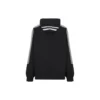 Sudadera con capucha y mangas a rayas de estilo deportivo, corte oversize «Negro Blanco» 704023TMVG23869