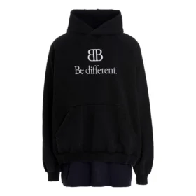 Sudadera con capucha y parches «BB Be Different» «Negro» 720406TNVV11070