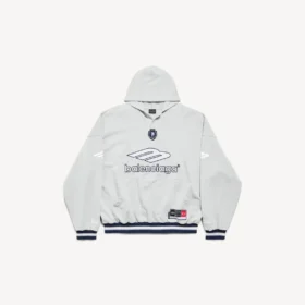 Sudadera con capucha y polo de fútbol 3b para hombre en gris/blanco
