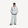 Sudadera con capucha y polo de fútbol 3b para hombre en gris/blanco Sudadera con capucha y polo de fútbol 3b para hombre en gris/blanco