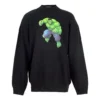 Sudadera de algodón de cuello redondo y corte cuadrado con estampado de Hulk de Balenciaga x Marvel «Negro» 671125TLV581000